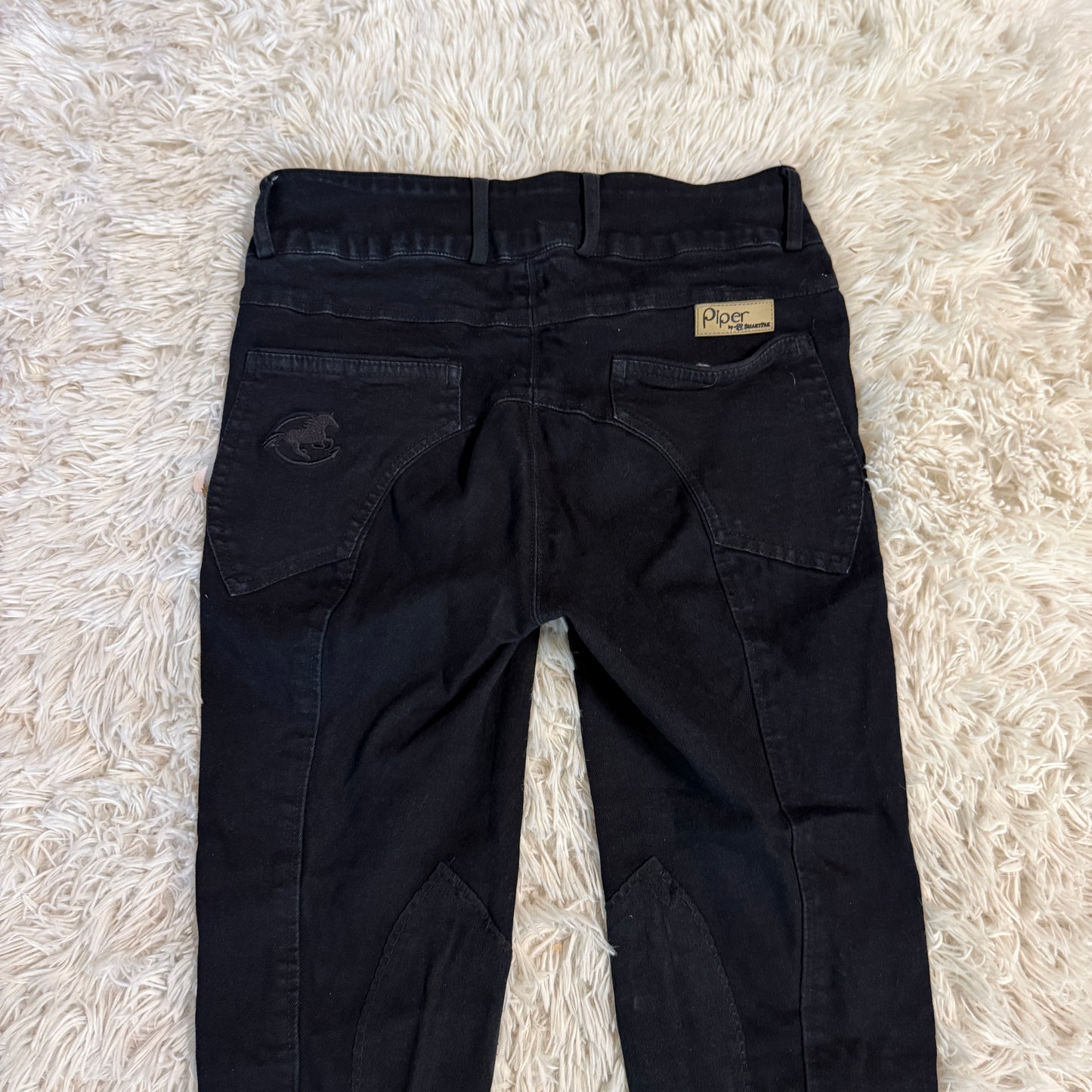 Women’s Size 28R Black Smartpak Piper Knee Patch Horseback Riding Breeches