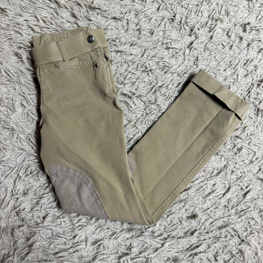 Girl’s Size 8 Tan Ariat Knee Patch Horseback Riding Jodphurs