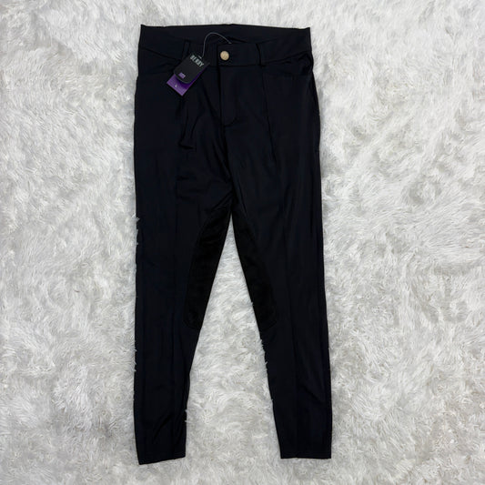 New Women’s Large Black Beroy Knee Patch Horseback Riding Tights