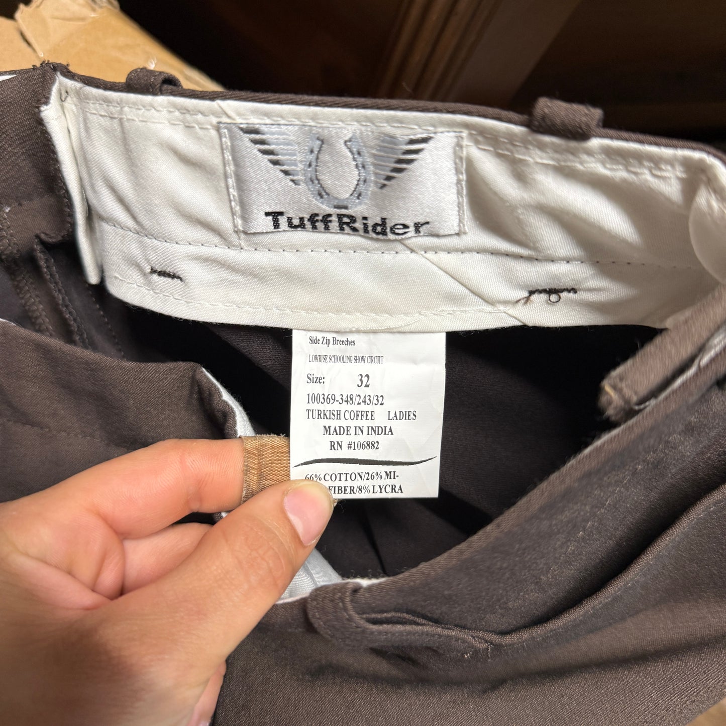 Women’s Size 32R Brown Tuffrider Knee Patch Horseback Riding Breeches