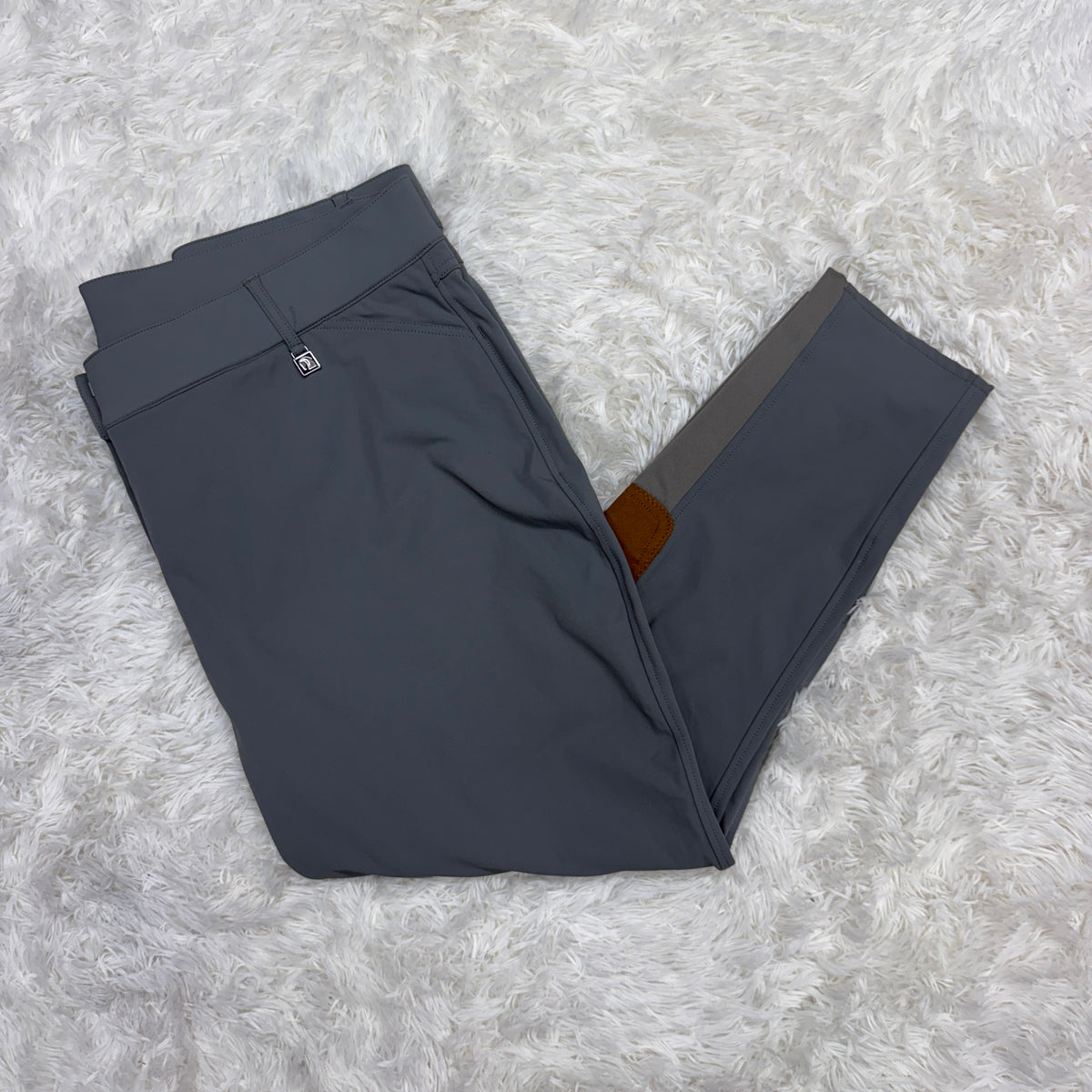 Women’s Size 44R Grey Romfh Knee Patch Horseback Riding Breeches