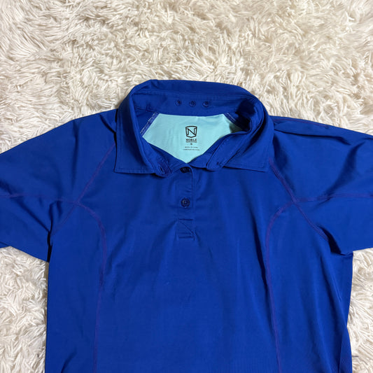 Women’s Medium Blue Noble Short Sleeve Horseback Riding Polo