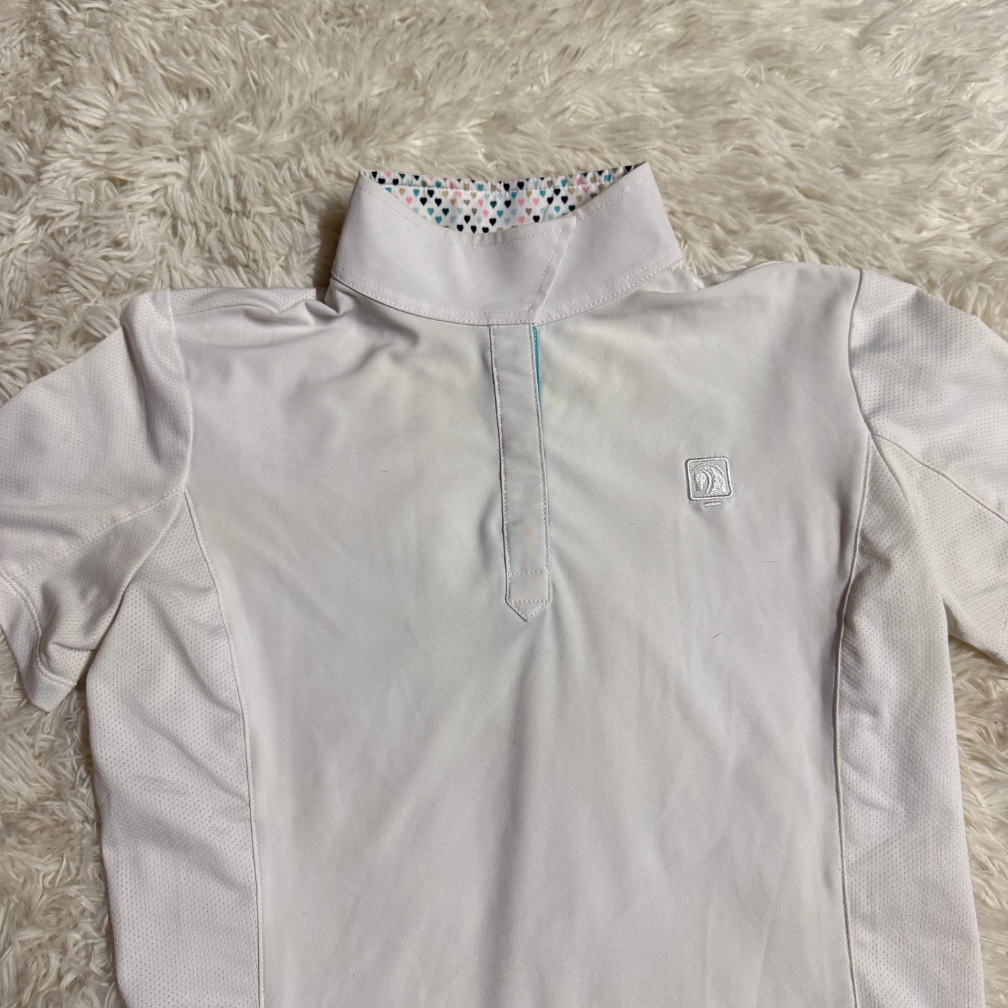 Child’s L White Romfh Short Sleeve Horseback Riding Show Shirt