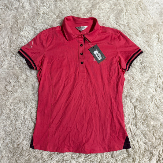 New Women’s Pink Size US 8 Le Mieux Short Sleeve Horseback Riding Polo Shirt