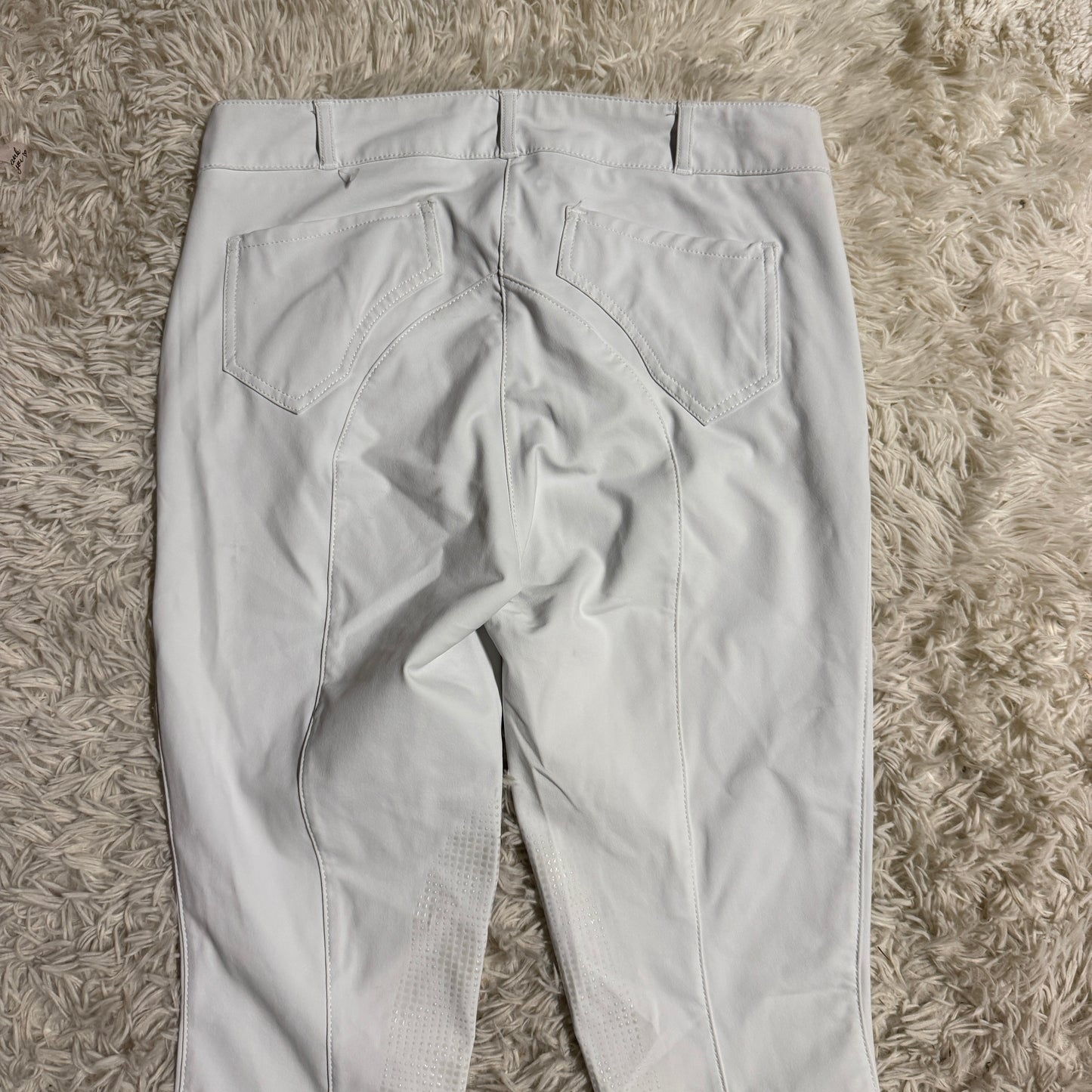 Women’s Medium White Laguso Knee Patch Horseback Riding Breeches