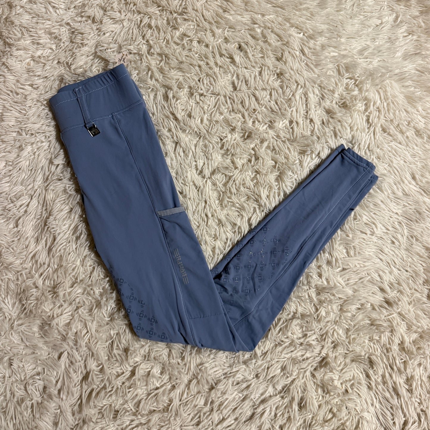 Women’s Size 24R Blue Romfh Knee Patch Horseback Riding Tights