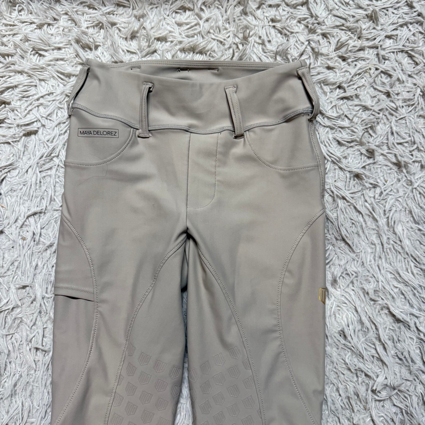 Women’s XS Tan Maya Delorez Knee Patch Horseback Riding Breeches