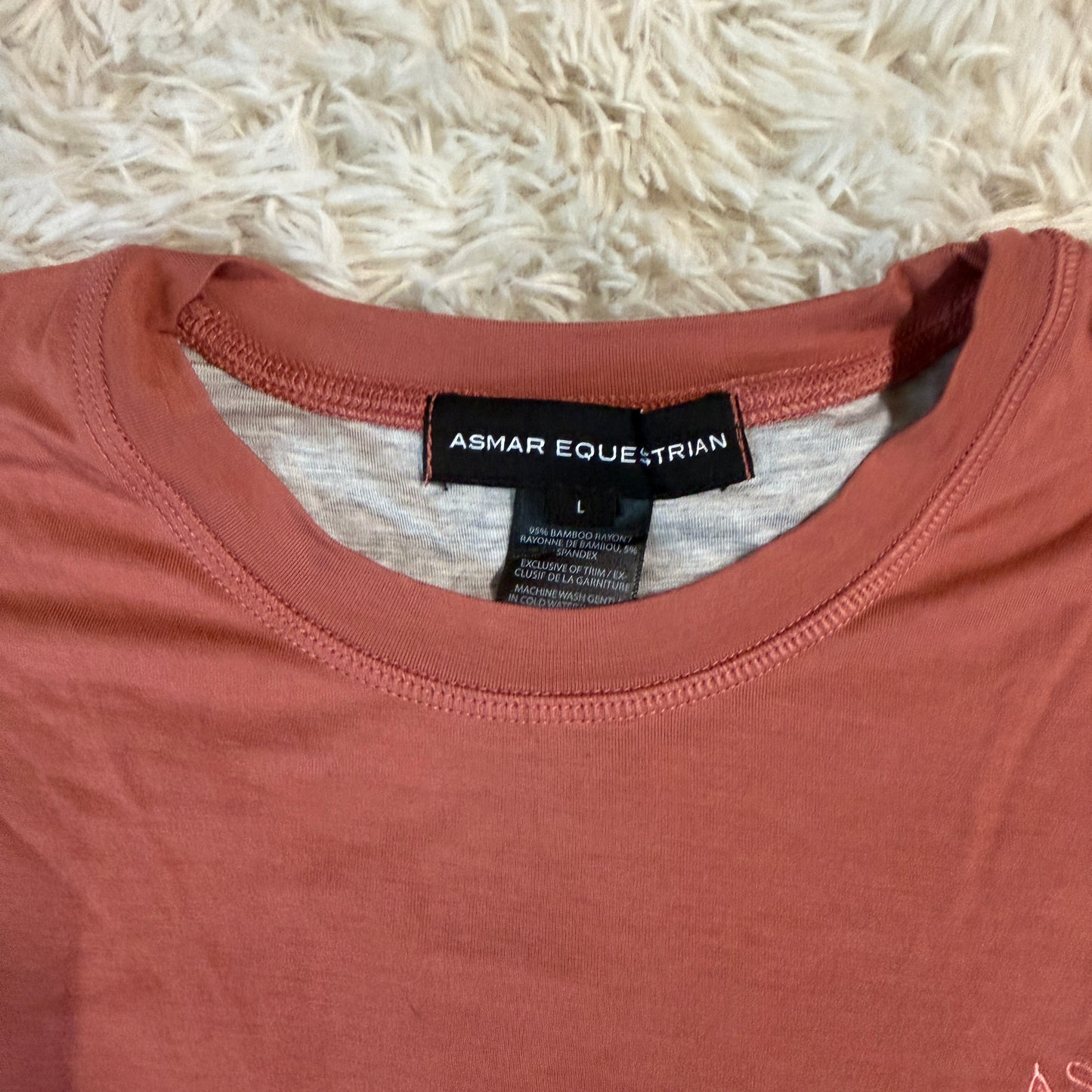 Women’s Large Pink Asmar Equestrian Short Sleeve Horseback Riding T-Shirt