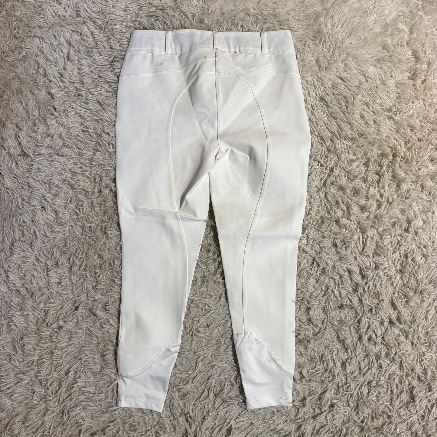 Women’s Size 30R White Weather Or Not Knee Patch Horseback Riding Rain Breeches