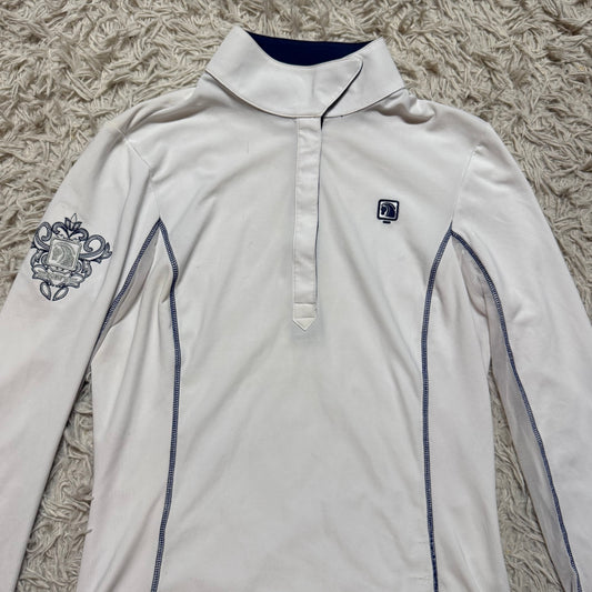 Women’s Large White Romfh Long Sleeve Horseback Riding Show Shirt