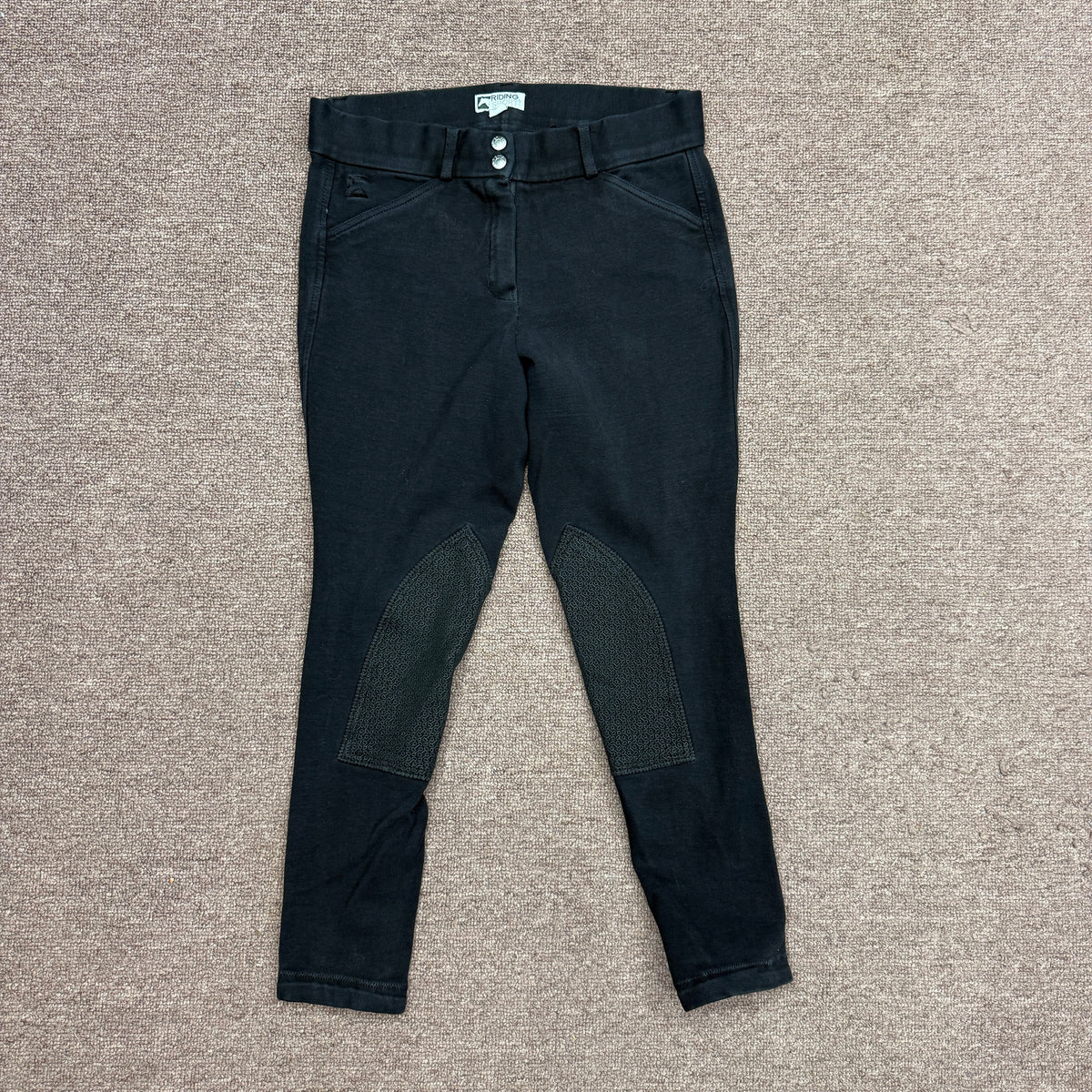 Women’s Size 30R Black Riding Sport Knee Patch Horseback Riding Breeches