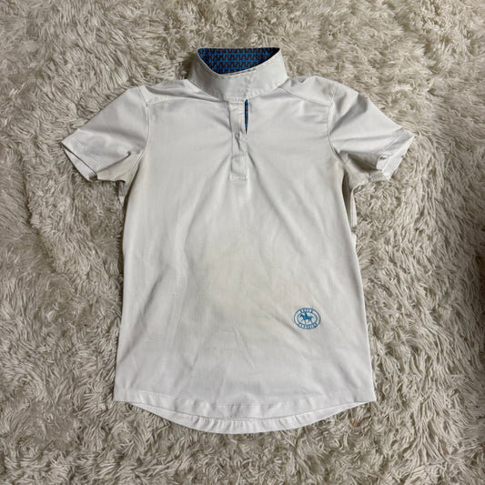 Child’s Large White Essex Classics Short Sleeve Horseback Riding Show Shirt