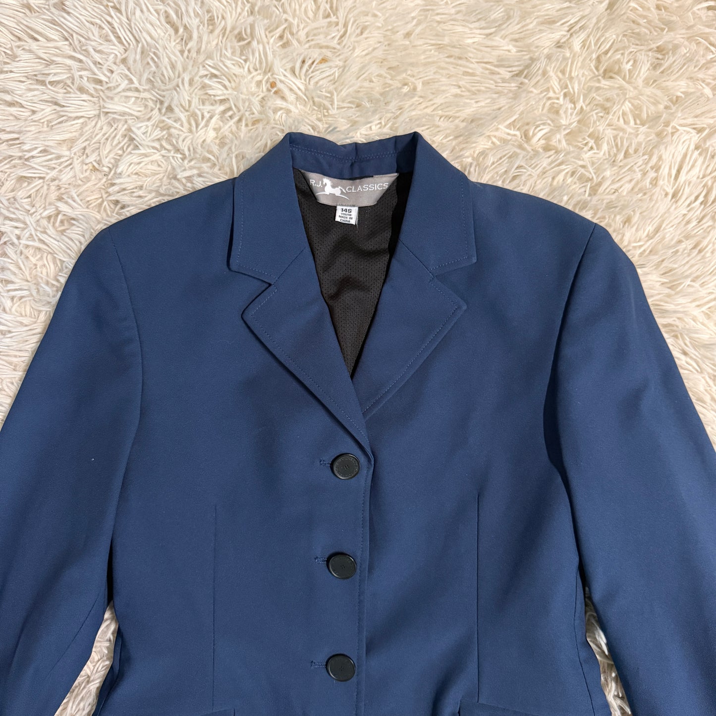 Child’s Size 14S Navy RJ Classics Horseback Riding Show Coat