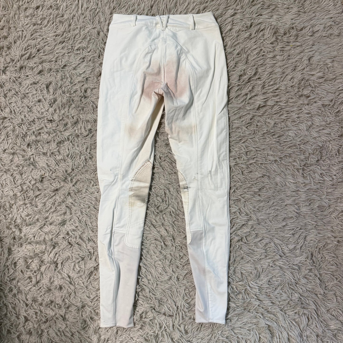 Women’s Size 26L White Romfh Knee Patch Horseback Riding Breeches