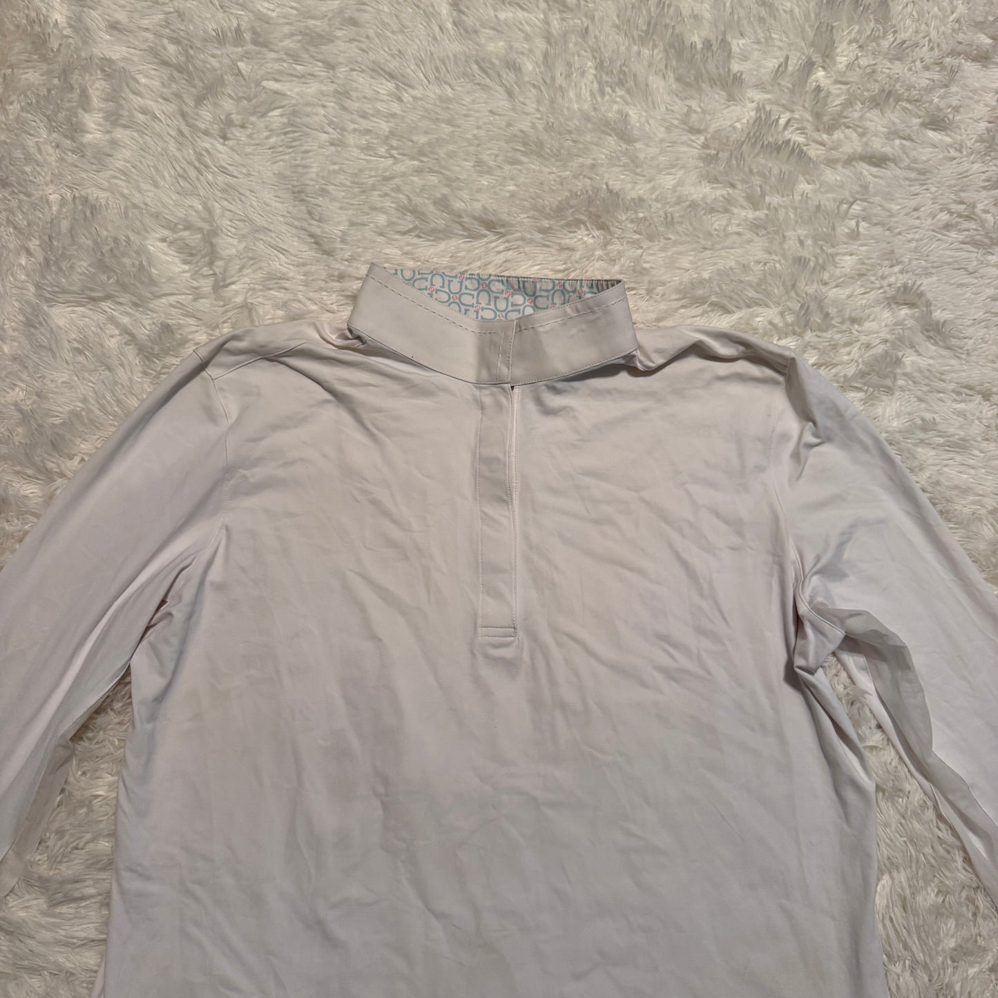 Women’s XL White Noble Long Sleeve Horseback Riding Show Shirt
