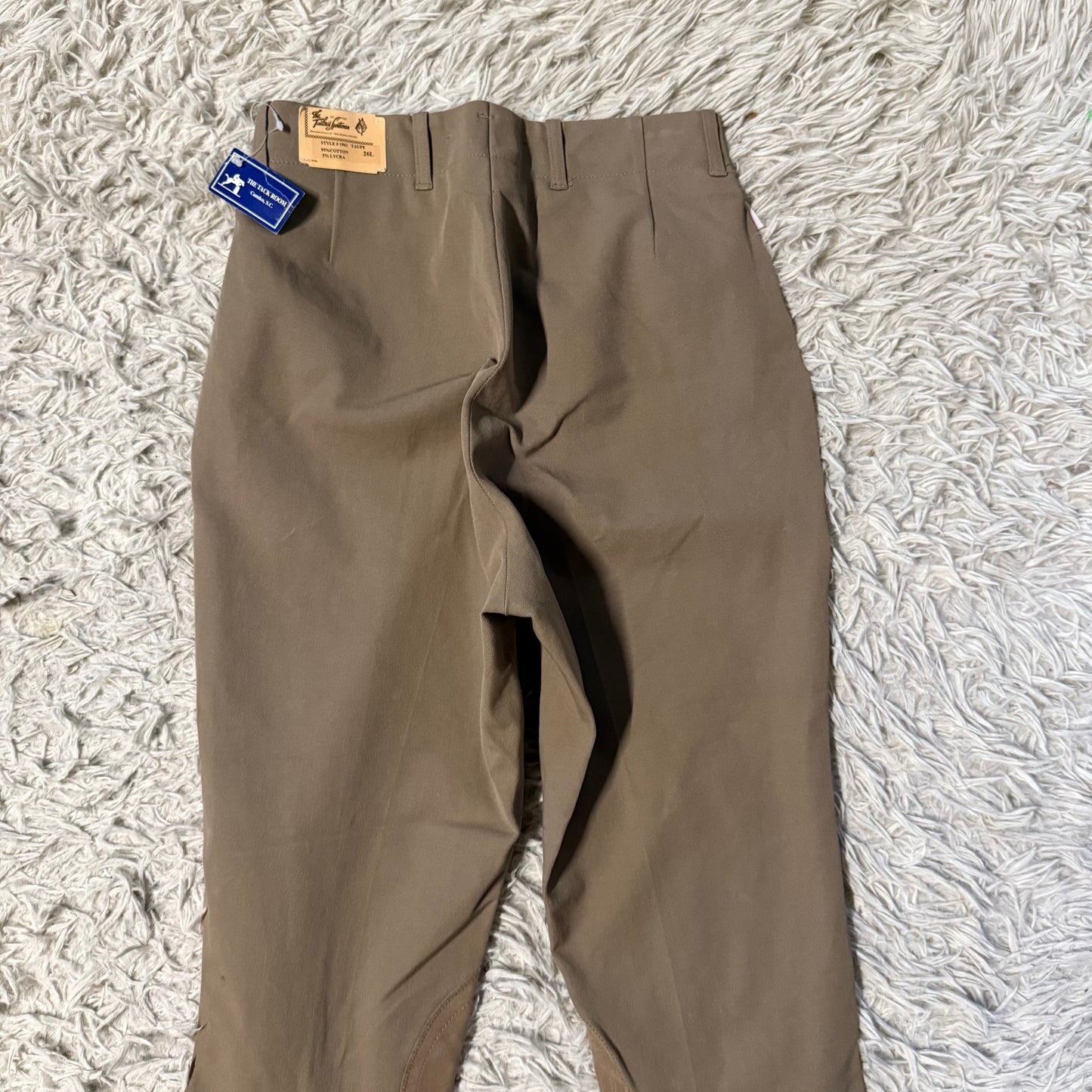 New Women’s Size 26L Tan Tailored Sportsman Knee Patch Horseback Riding Breeches