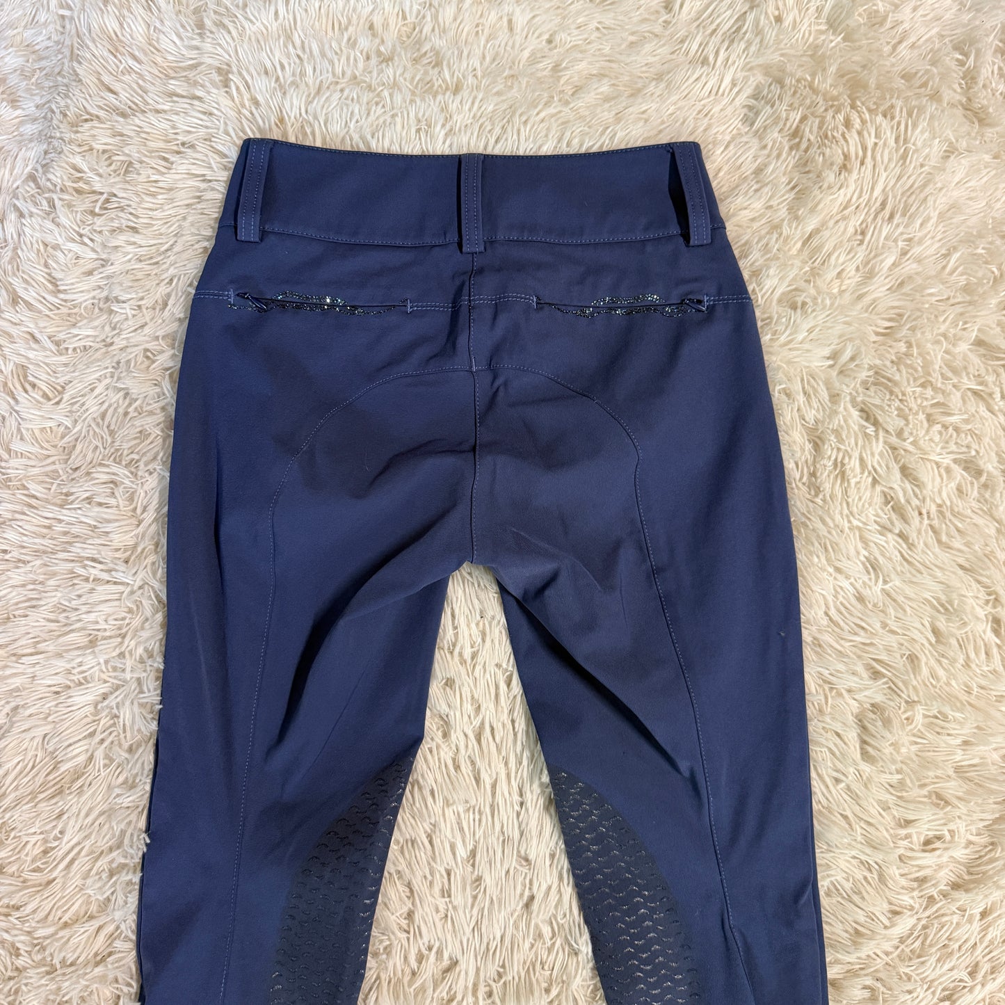 Women’s Size IT40 Blue Animo Knee Patch Horseback Riding Breeches