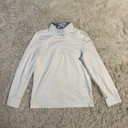 Child’s Large White Coolblast Long Sleeve Horseback Riding Show Shirt