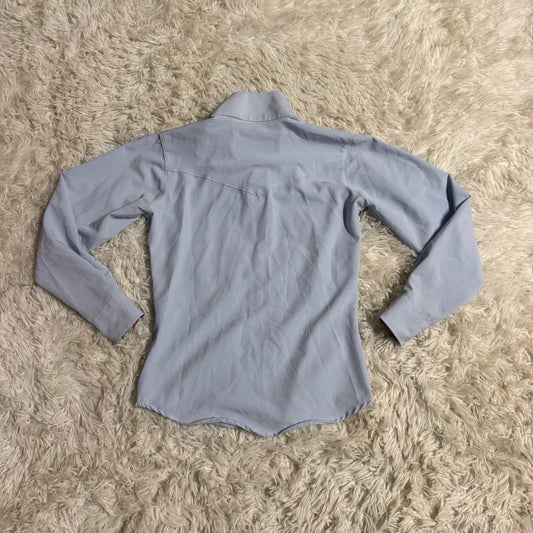 Child’s Size 10 Blue RJ Classics Long Sleeve Horseback Riding Show Shirt