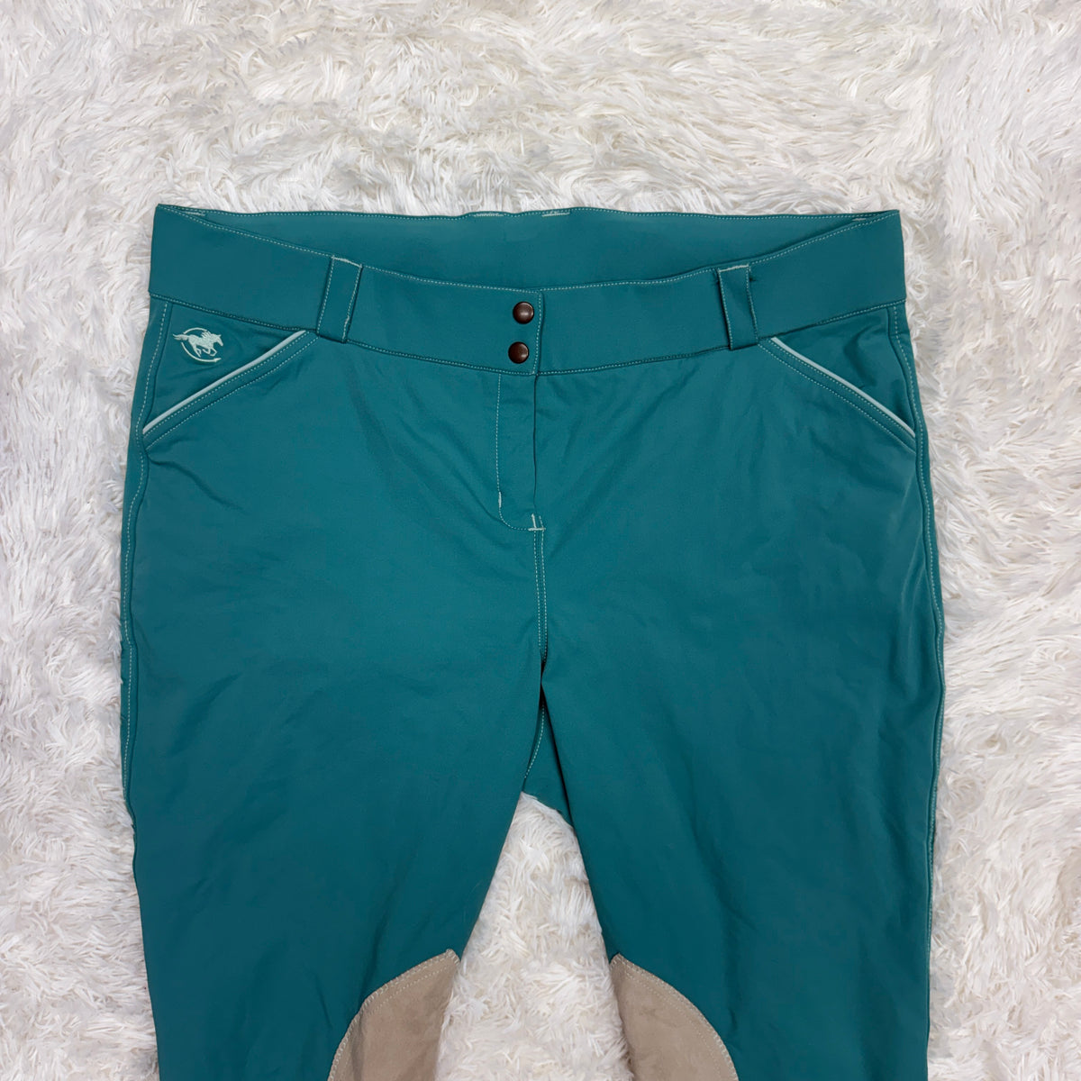 Women’s Size 44R Green Smartpak Piper Knee Patch Horseback Riding Breeches