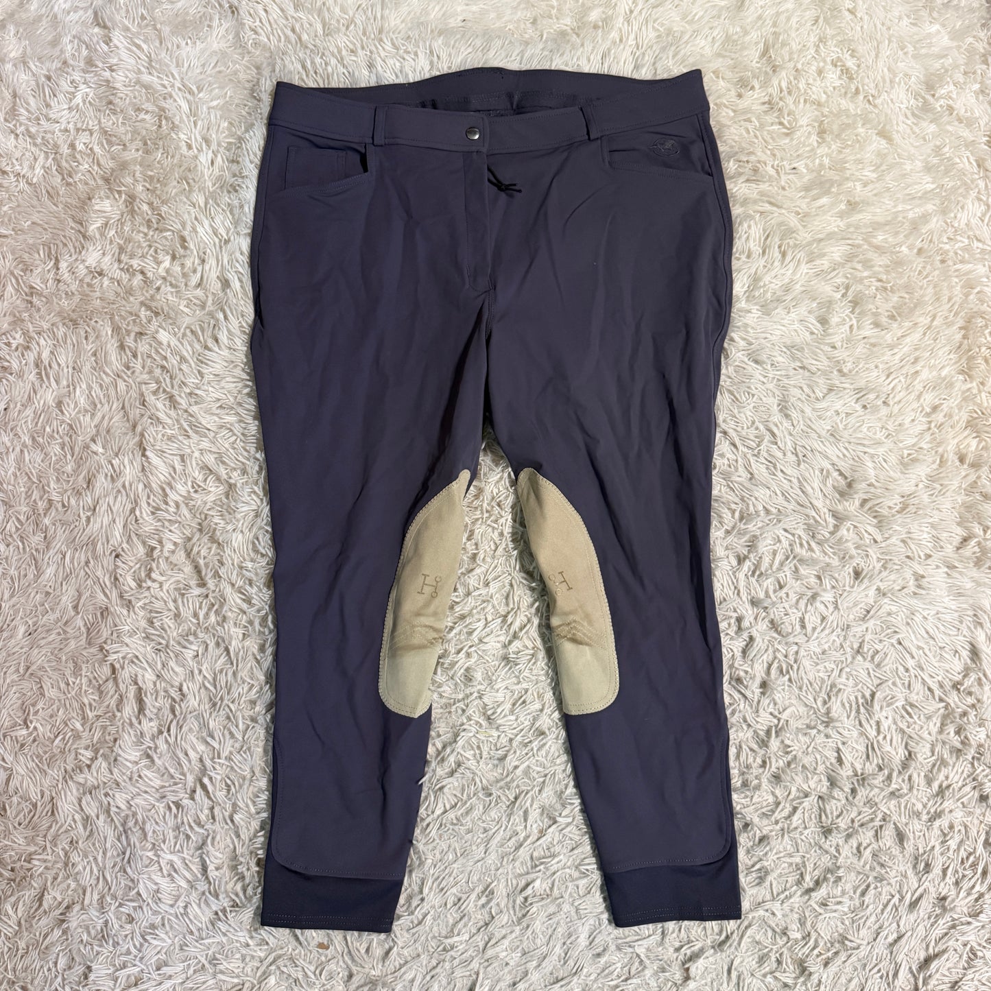 Women’s Size 38R Grey Smartpak Hadley Knee Patch Horseback Riding Breeches