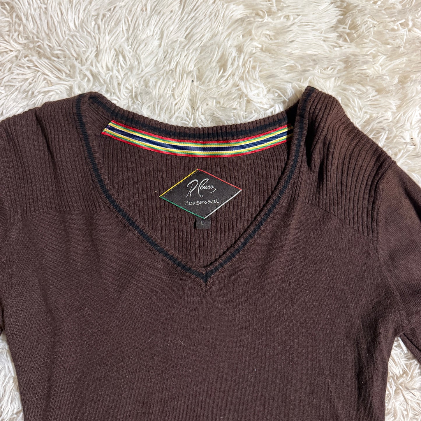 Women’s Large Brown Pessoa By Horseware Long Sleeve Horseback Riding Sweater