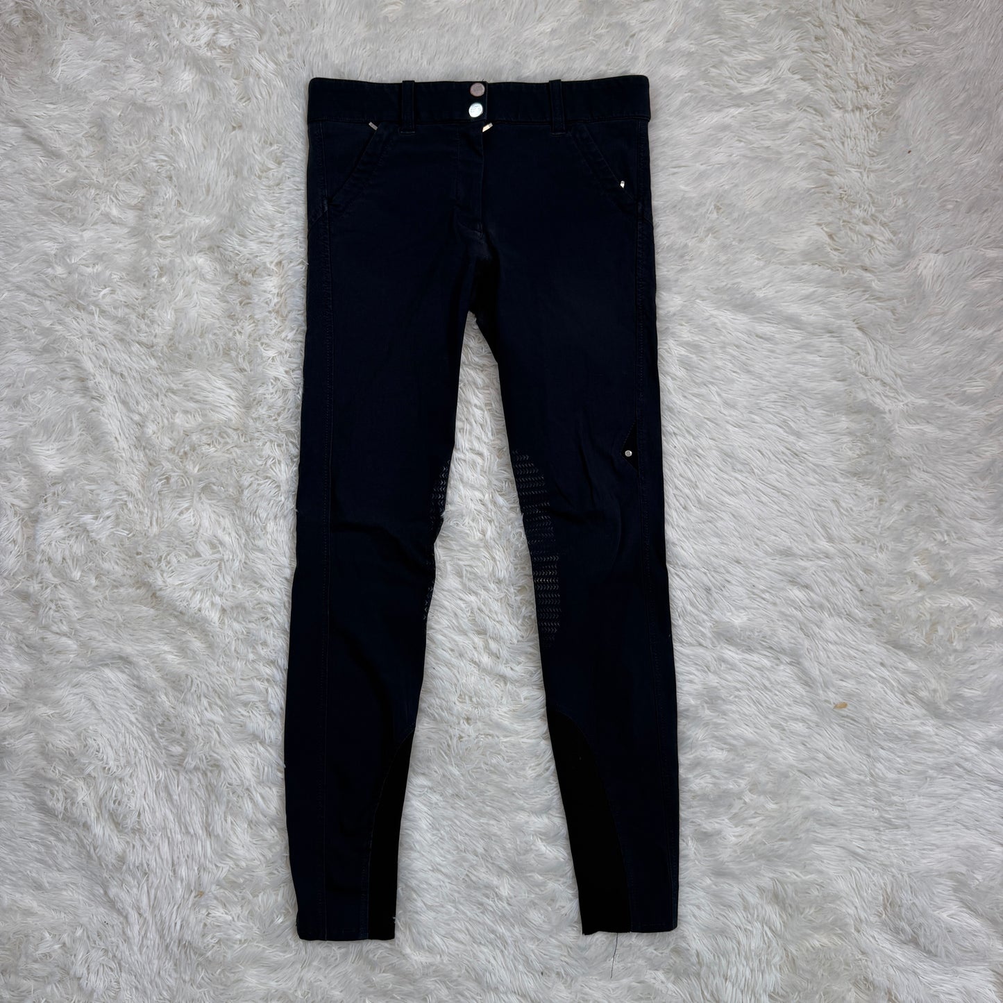 Women’s Size IT46 Navy Equiline Knee Patch Horseback Riding Breeches