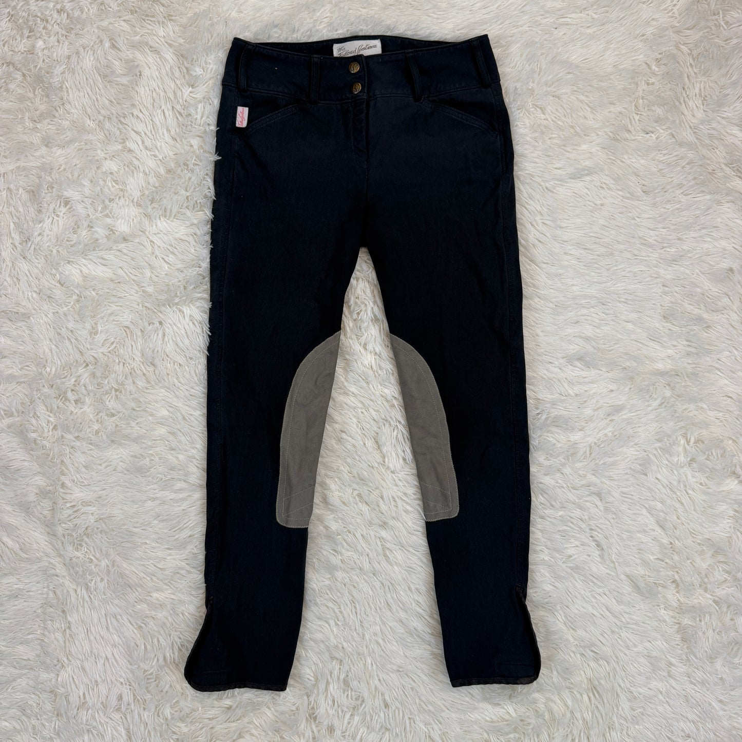 Women’s Size 26R Black Tailored Sportsman Knee Patch Horseback Riding Breeches