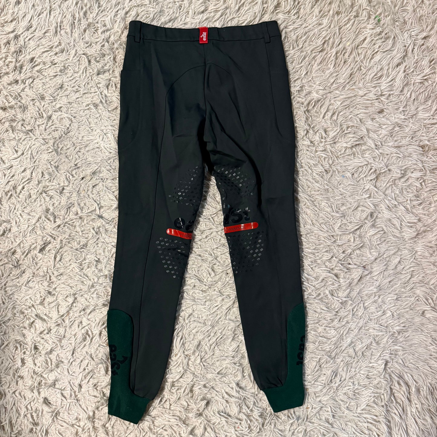 Women’s Large Green East Performance Knee Patch Horseback Riding Breeches