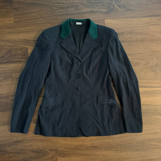 Women’s Size 12R Black/Green Grand Prix Soft Shell Horseback Riding Show Coat