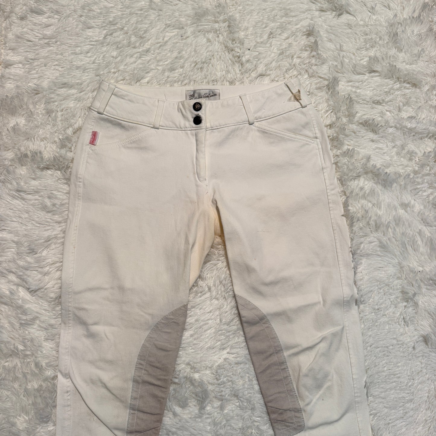 Women’s Size 28R White Tailored Sportsman Knee Patch Horseback Riding Breeches