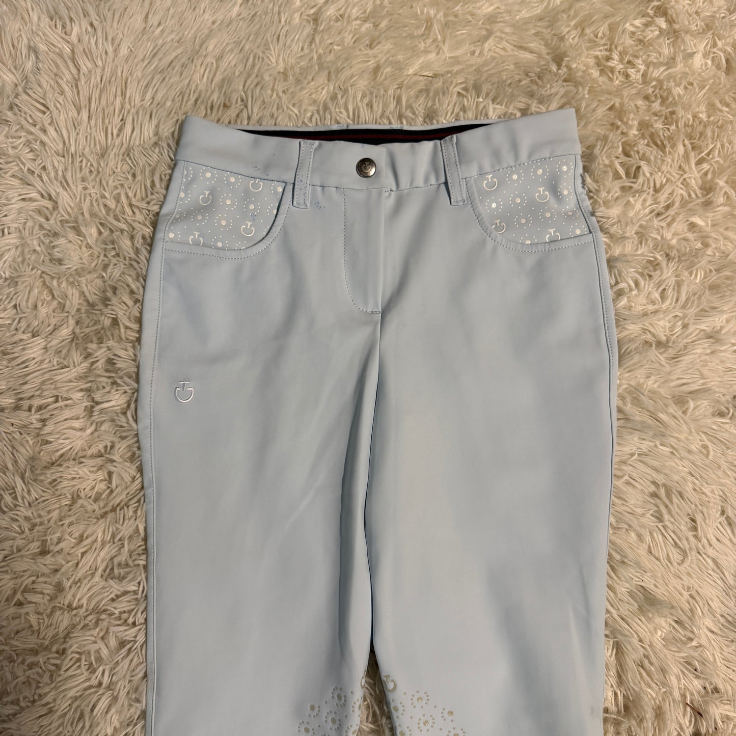 Child’s Size 12R Blue Cavalleria Toscana Knee Patch Horseback Riding Breeches