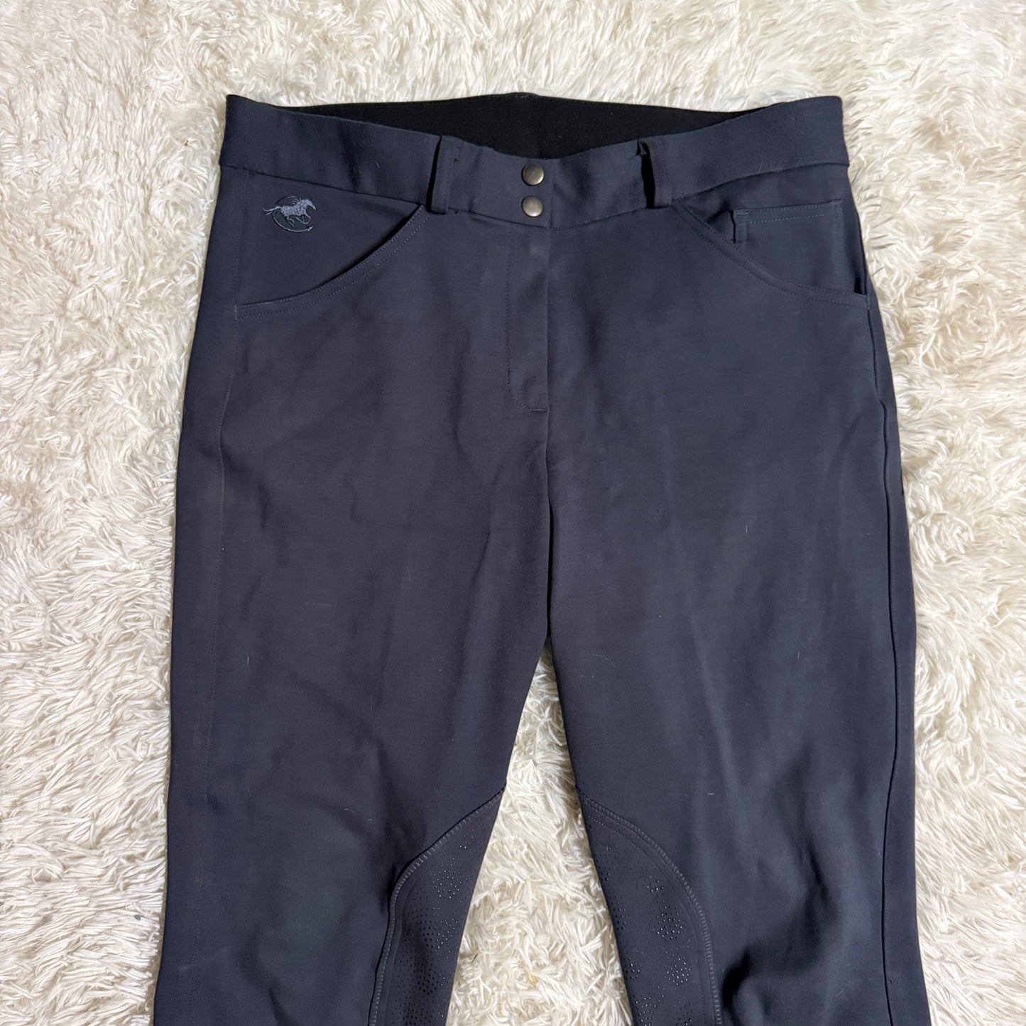 Women’s Size 36L Grey Smartpak Knee Patch Horseback Riding Breeches