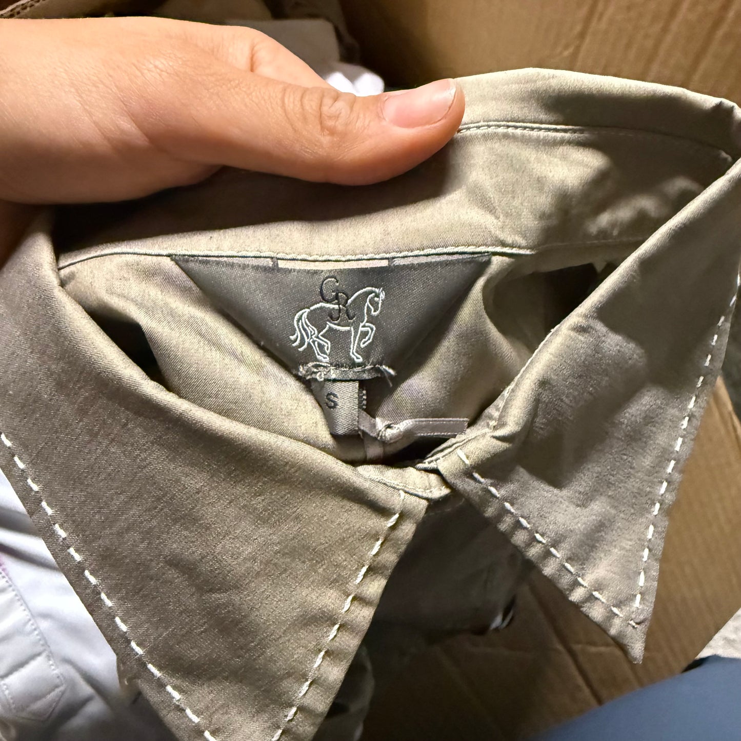 New Women’s Small Khaki Goode Rider Horseback Riding Button Down Shirt
