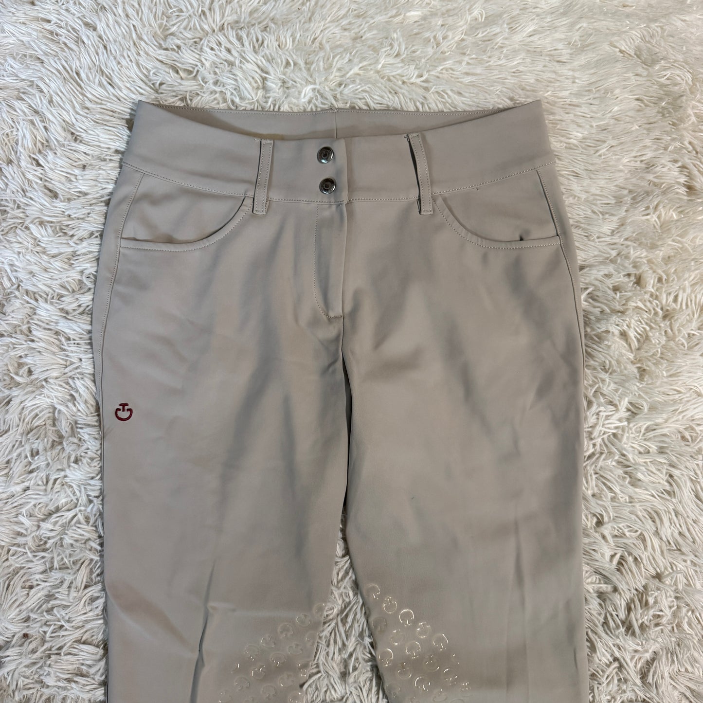 Women’s Size IT46 Tan Cavalleria Toscana Knee Patch Horseback Riding Breeches