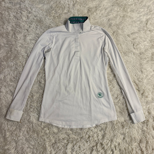 Women’s Medium White Essex Classics Long Sleeve Horseback Riding Show Shirt