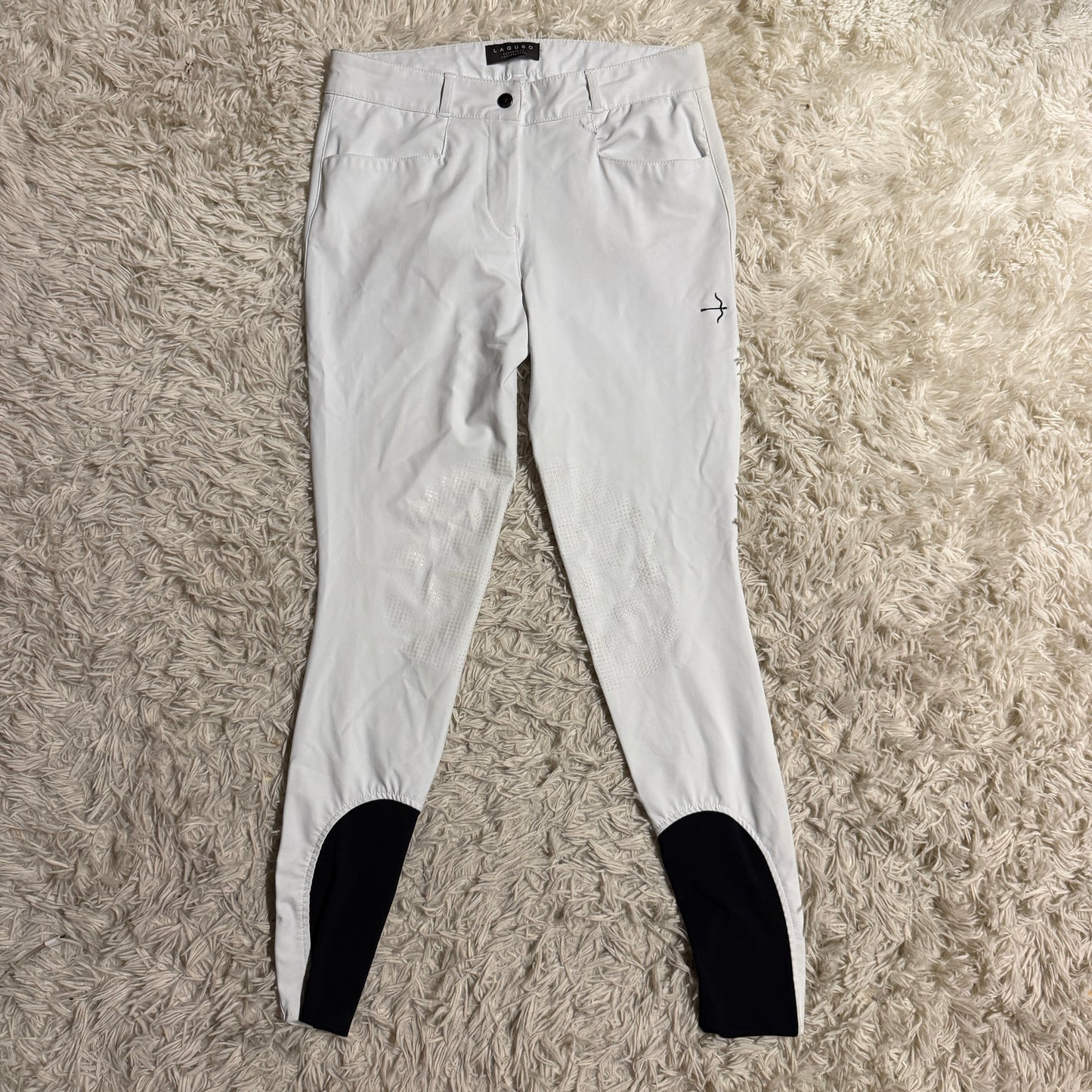 Women’s Medium White Laguso Knee Patch Horseback Riding Breeches