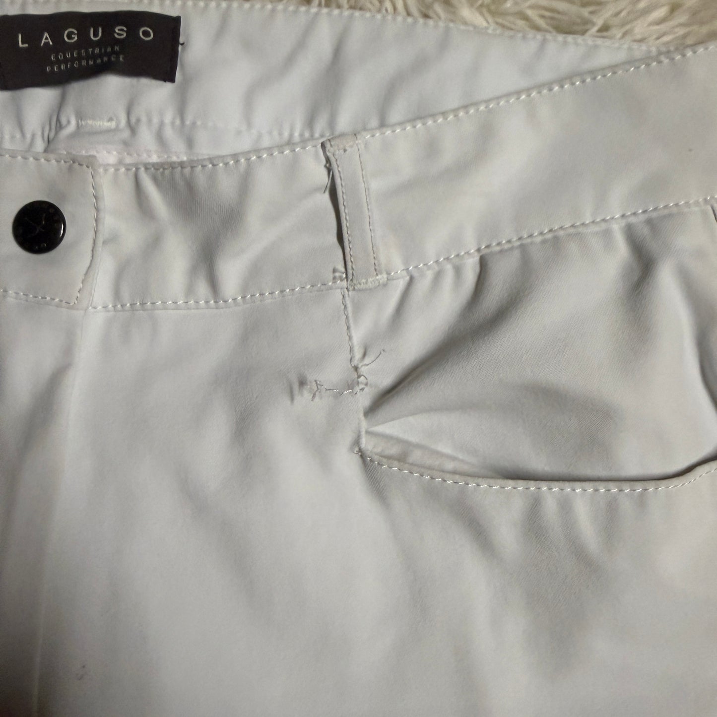 Women’s Medium White Laguso Knee Patch Horseback Riding Breeches