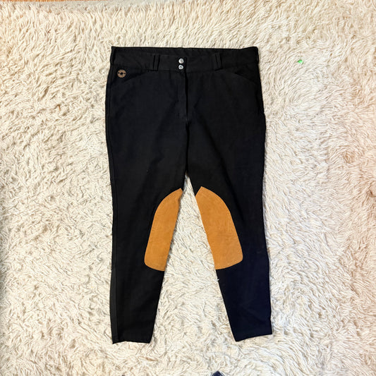 Women’s Size 34R Black Dover Knee Patch Horseback Riding Breeches