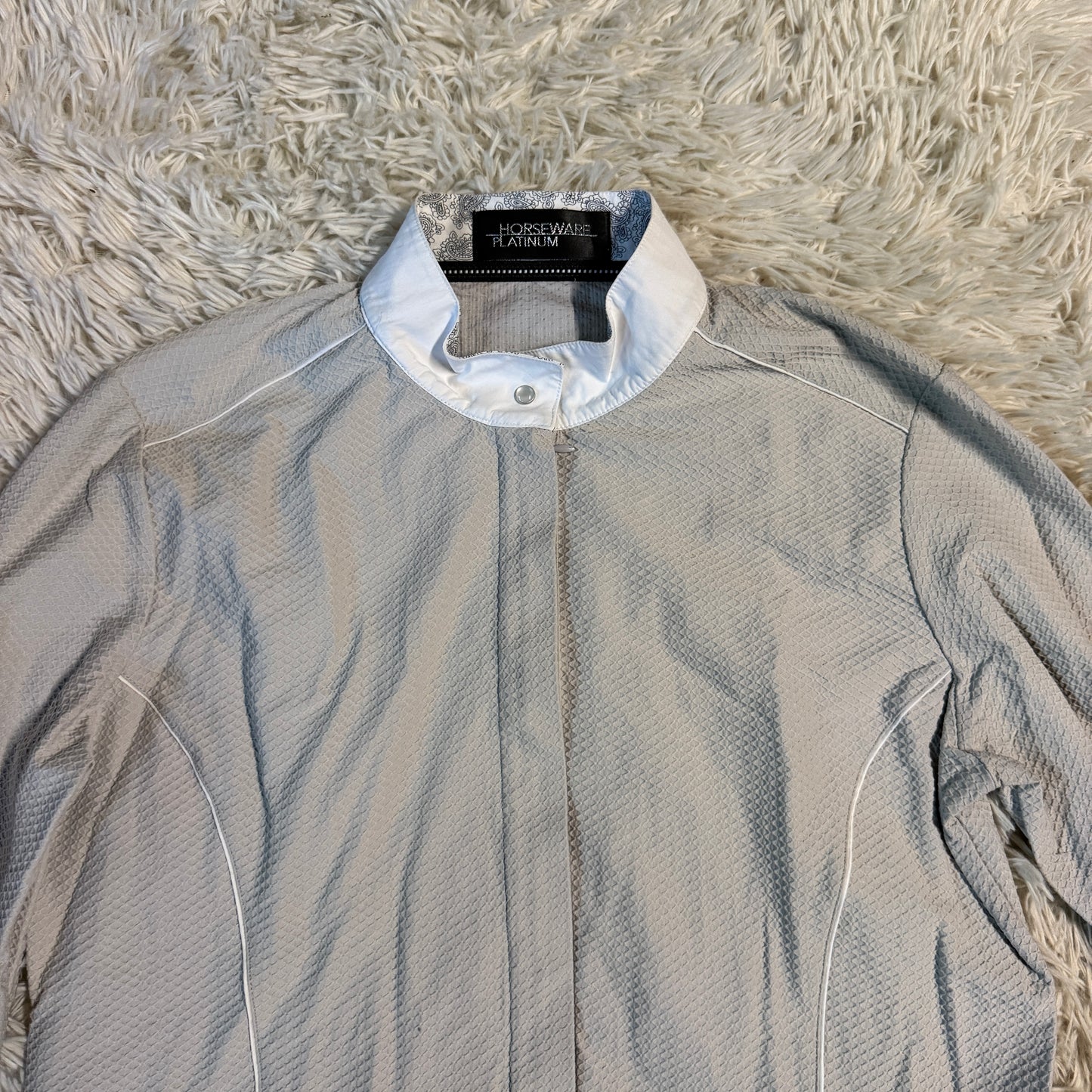 Women’s XXL Grey Horseware Long Sleeve Horseback Riding Show Shirt