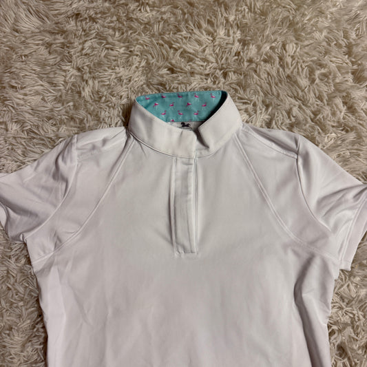 Child’s Large White RJ Classics Short Sleeve Horseback Riding Show Shirt