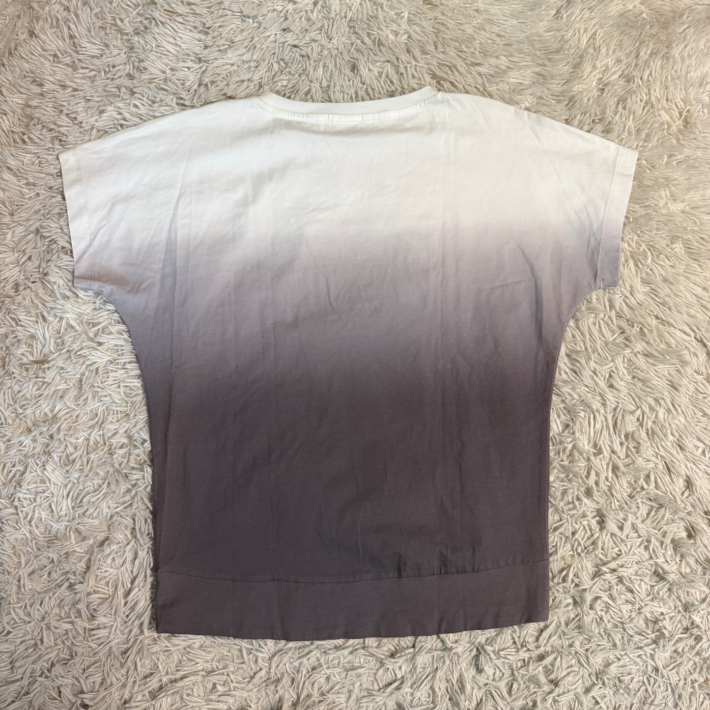 Women’s Small White/Grey Ombre Penelope Short Sleeve Horseback Riding T-Shirt
