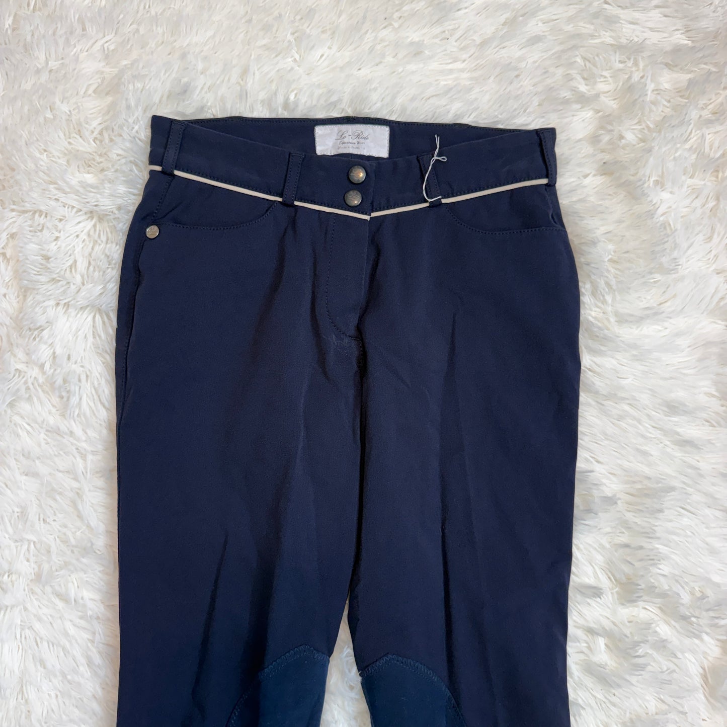 Women’s Size 26R Navy Lo-Ride Knee Patch Horseback Riding Breeches