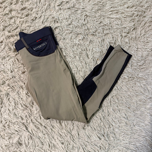 Women’s Size XXS Tan B Vertigo Knee Patch Horseback Riding Breeches
