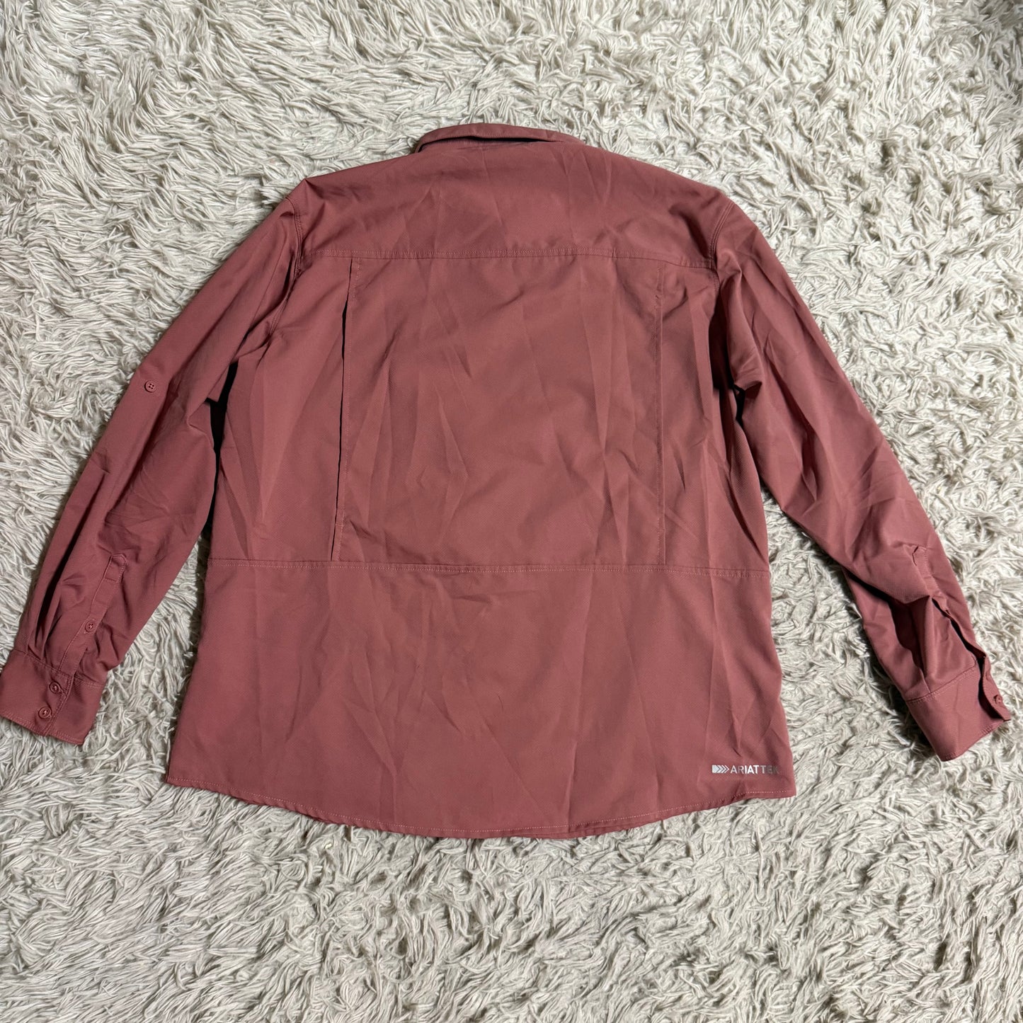 Women’s Large Pink Ariat Long Sleeve Horseback Riding Button Down Sunshirt