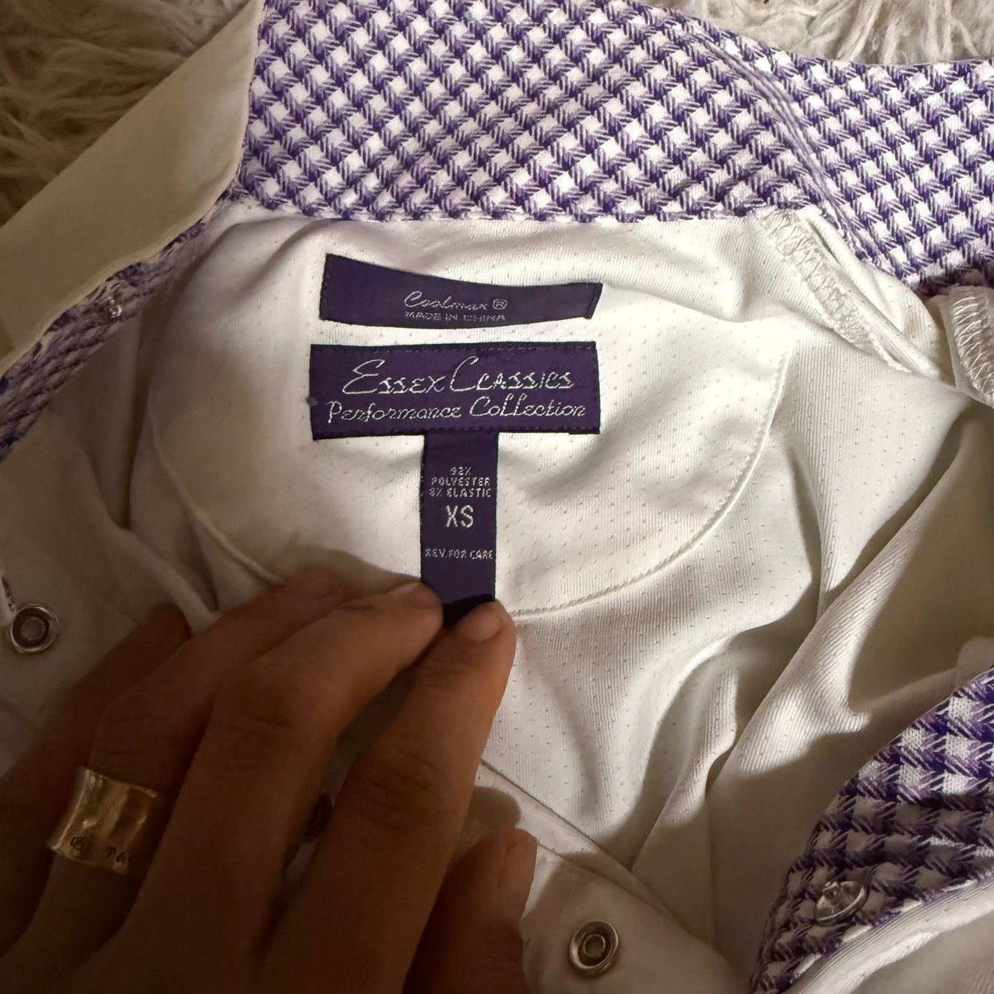 Women’s XS White Essex Classics Long Sleeve Horseback Riding Show Shirt
