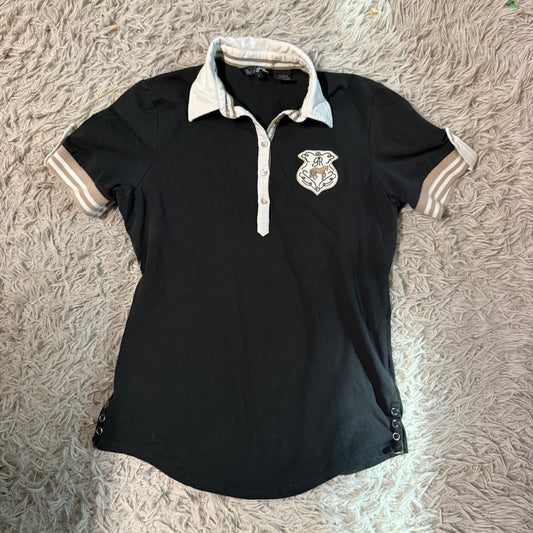 Women’s Large Black Goode Rider Short Sleeve Horseback Riding Polo Shirt