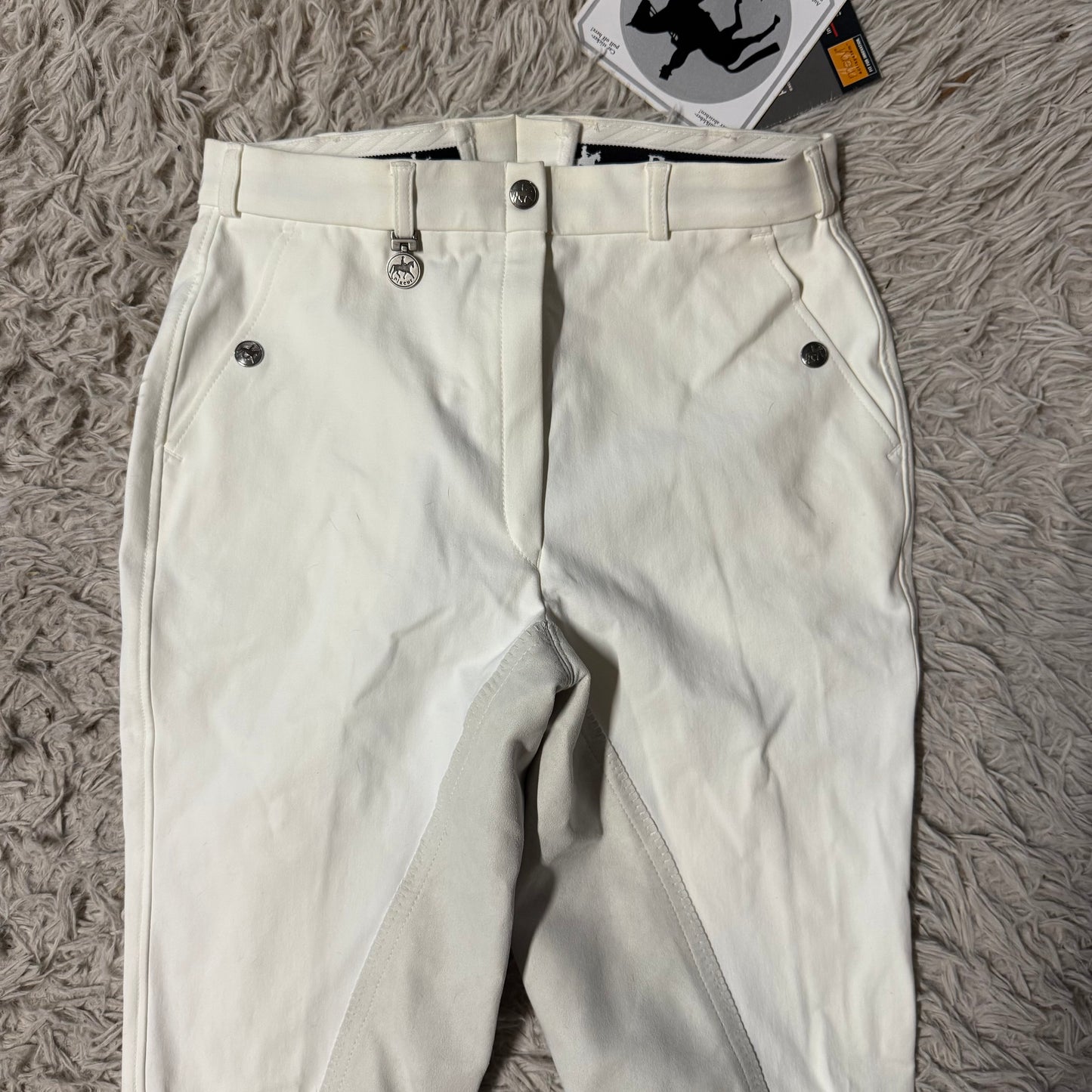 New Women’s Size 28L White Pikeur Full Seat Horseback Riding Breeches