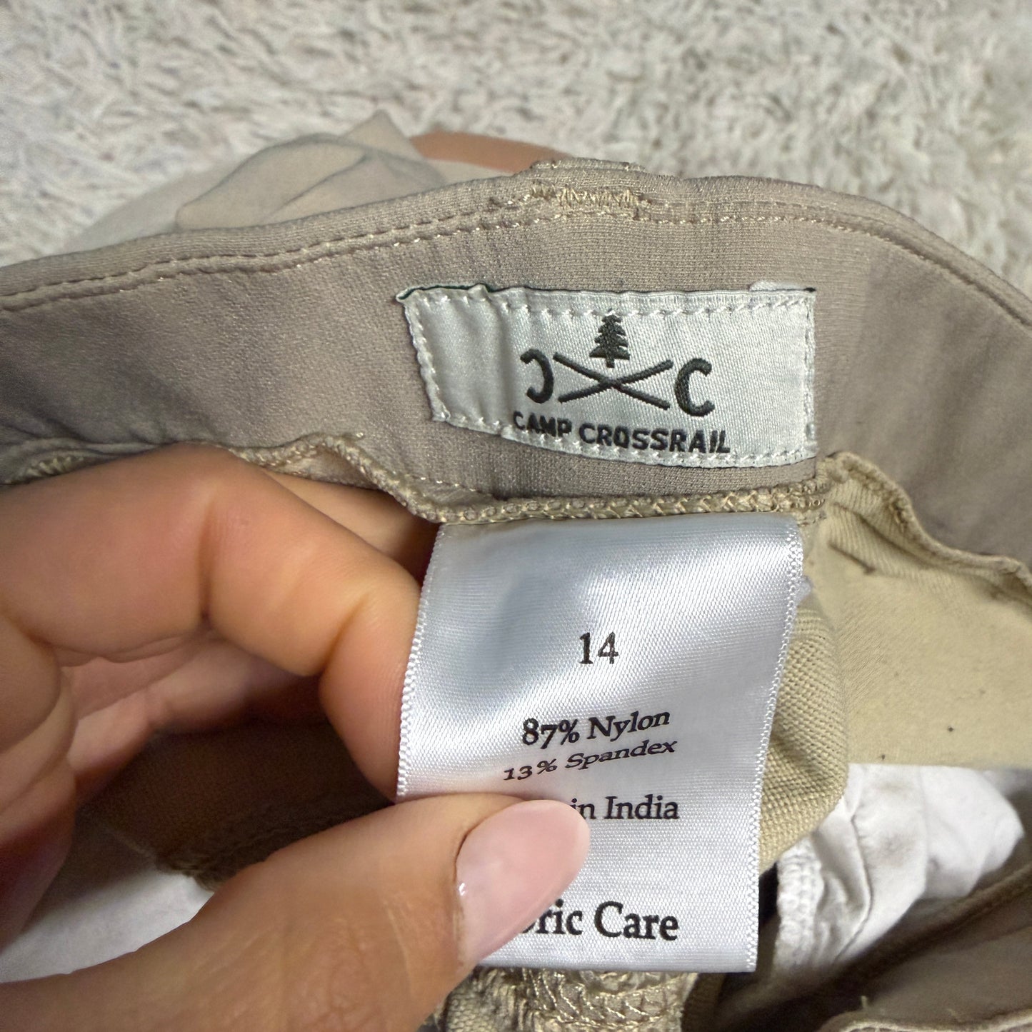 Child’s Size 14R Tan Camp Crossrail Knee Patch Horseback Riding Breeches