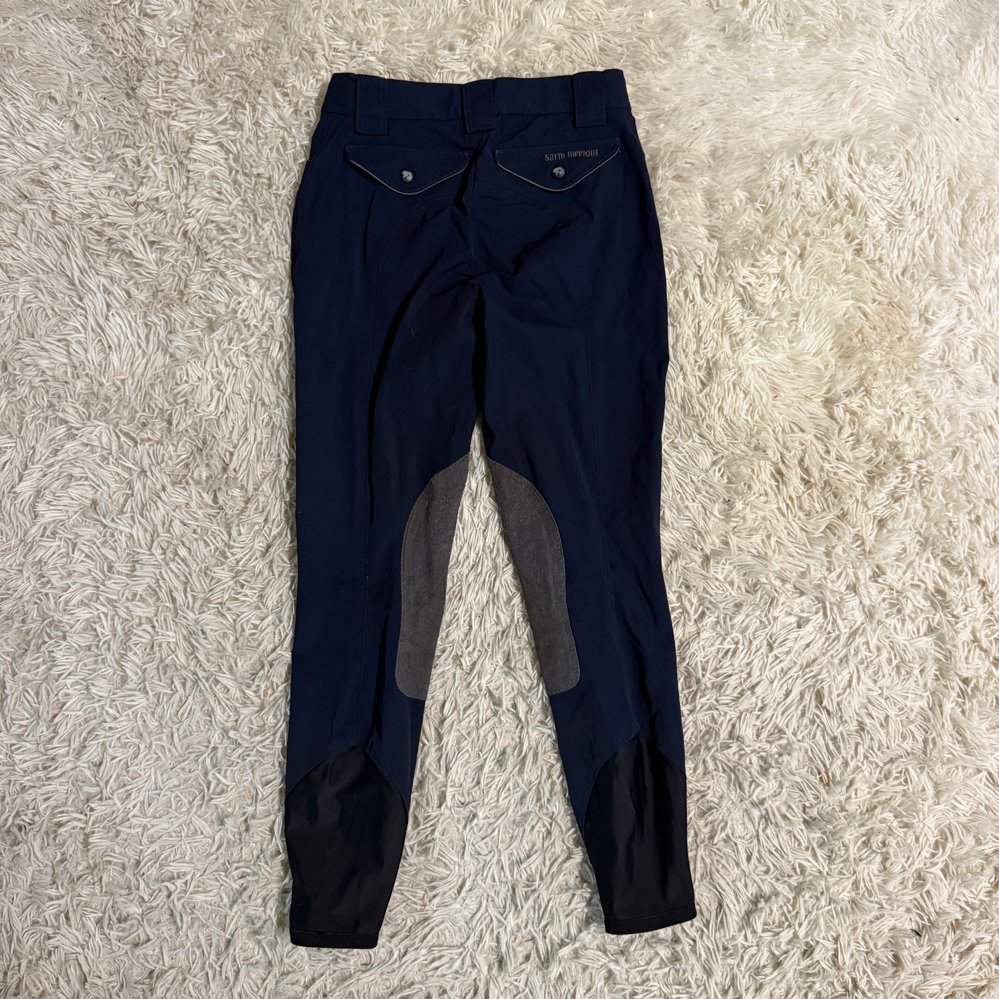 Women’s Size 22R Navy Sarm Hippique Knee Patch Horseback Riding Breeches
